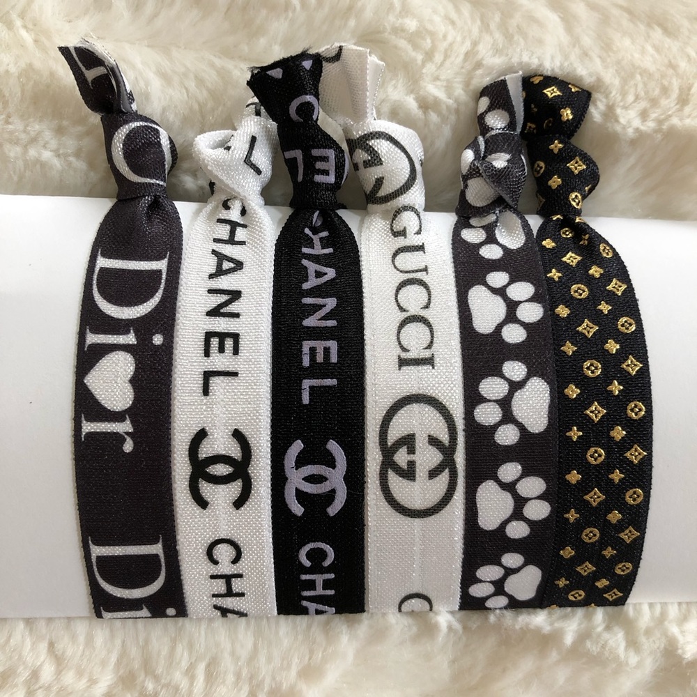 Set of 6 Fold Over Elastic Hair Ties